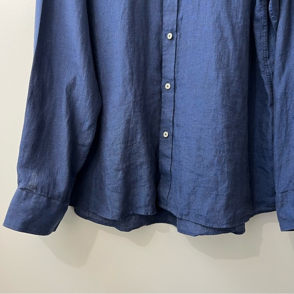 North Sails Dark Blue 100% Linen Button Down Shirt - Picture 4 of 10